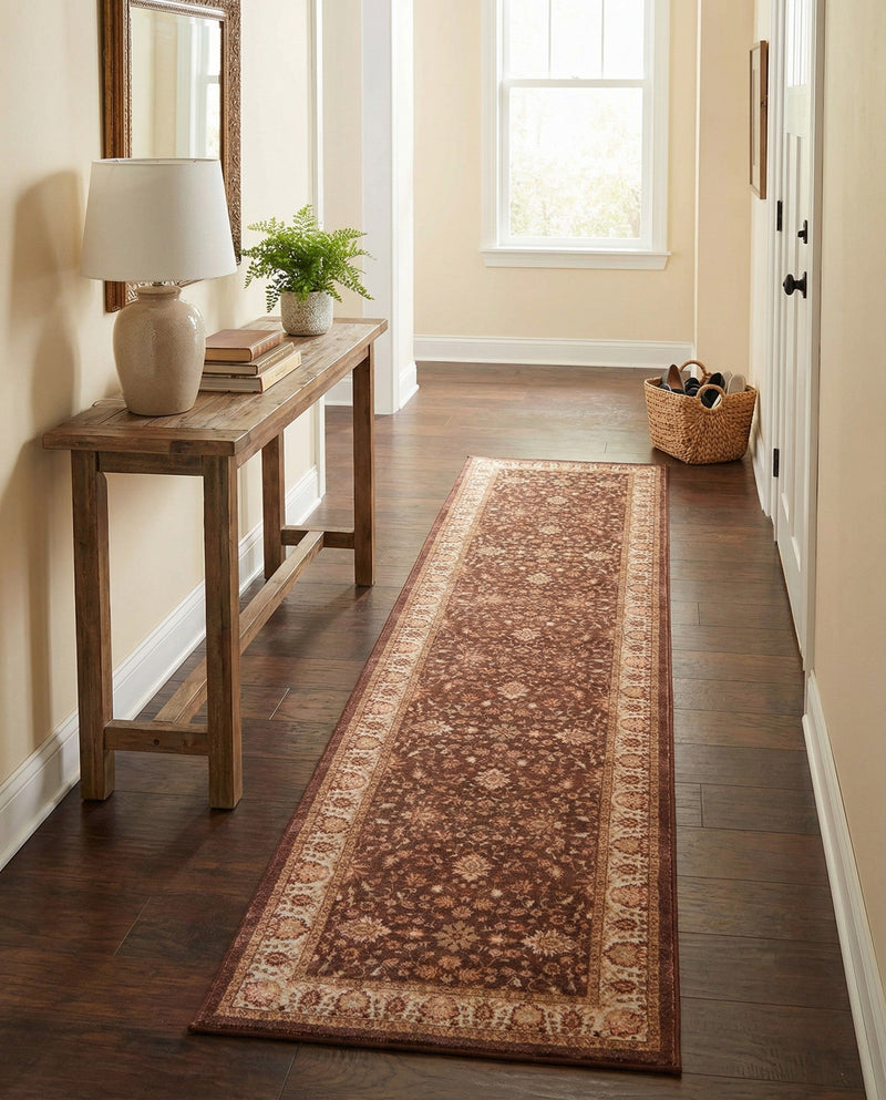 Casablanca Tapestry Collection Area Rug -  Marrakech (Coffee Brown) Runner Coffee Brown  lifestyle 55
