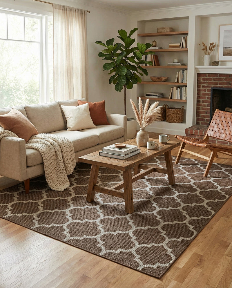 Savannah Pergola Collection Area Rug - Arbor (Brown) Rectangle Brown  lifestyle 12