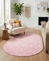 Trellis Mosaic Collection Area Rug -  Pergolatown (Light Pink) Oval Light Pink  lifestyle 57
