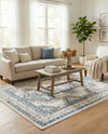 Savannah Elegance Collection Area Rug -  Tybee (Ivory Aqua) Rectangle Ivory Aqua  lifestyle 27