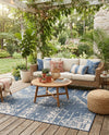 Desert Nomad Terrace Collection Area Rug - Sahara (Blue) Square Blue  lifestyle 58