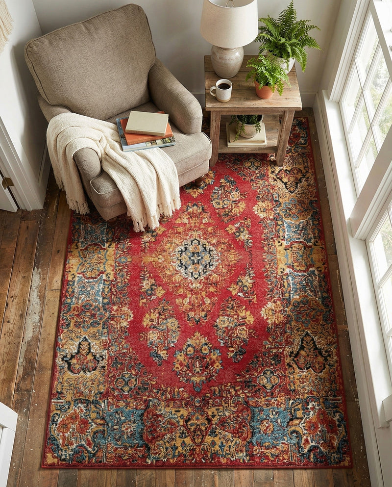 Patio Heritage Collection Area Rug -  Terrace Rectangle Antique Red  lifestyle 14