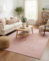 Marrakesh Lattice Collection Area Rug - Casablanca (Rose Pink) Rectangle Rose Pink  lifestyle 11