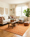 Marrakech Lattice Collection Area Rug - Medina (Orange) Rectangle Orange  lifestyle 14