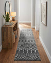 Marrakesh Lattice Collection Area Rug - Casablanca (Charcoal Gray) Runner Charcoal Gray  lifestyle 79
