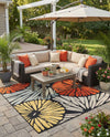 Outdoor Marrakesh Collection Area Rug -  Tetouan Square Multi  lifestyle 71