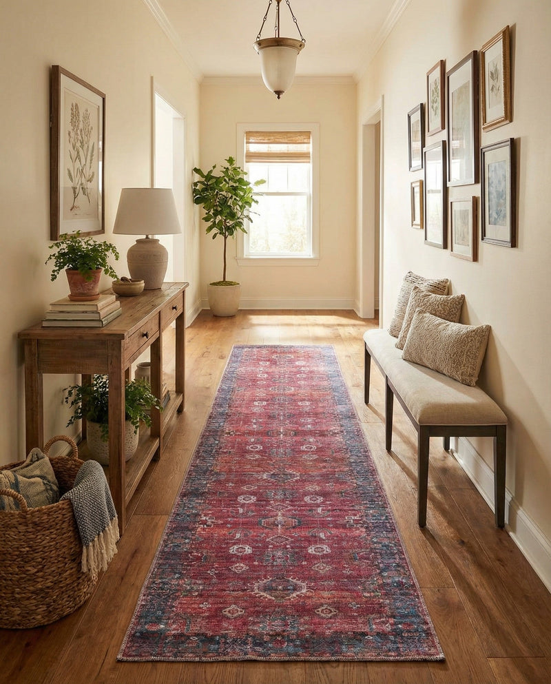 Zahara Oasis Collection Area Rug -  Ouarzazate Runner Antique Red  lifestyle 71