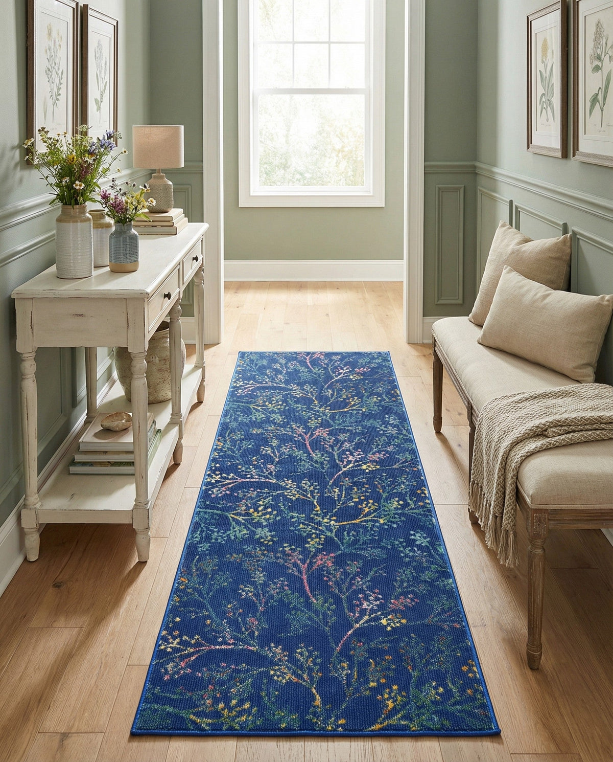 Meadow Breeze Collection Area Rug -  Sunbeam Runner Blue  lifestyle 63