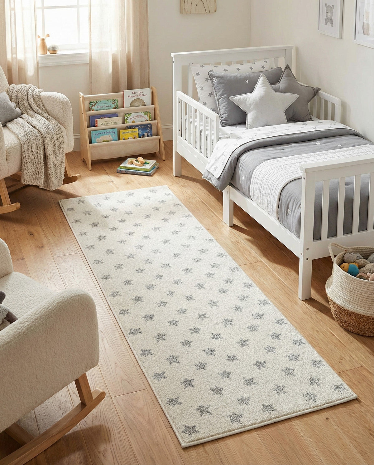 Wonder Tykes Collection Area Rug -  Mosaic Runner Daisy White  lifestyle 182