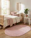 Mediterranean Lattice Collection Area Rug - Santorini (Pink) Oval Pink  lifestyle 72