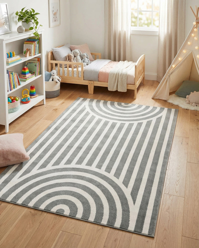 Wonder Tykes Collection Area Rug -  Joydale Rectangle Silver Gray  lifestyle 39