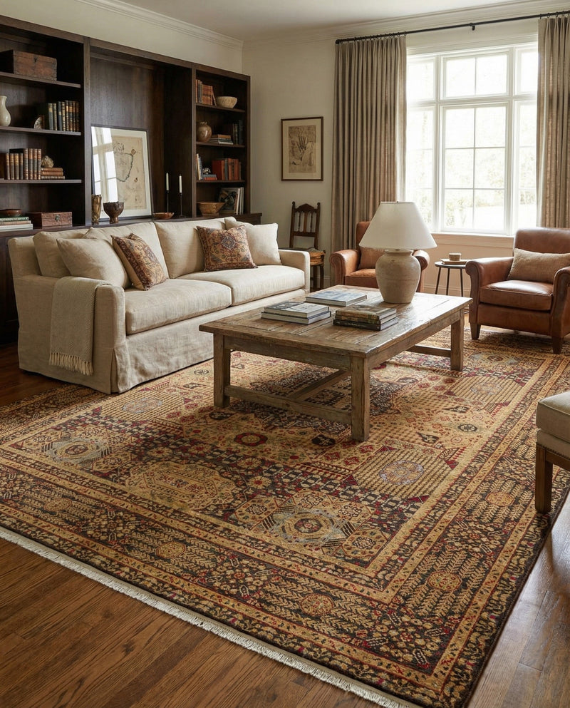 Ottoman Elegance Collection Area Rug - Sultan Rectangle Brown  lifestyle 48