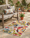 Outdoor Marrakesh Collection Area Rug - Fes Rectangle Multi Beige  lifestyle 39
