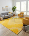 Seychelles Stripes Collection Area Rug - Mahe (Yellow) Square Yellow  lifestyle 41