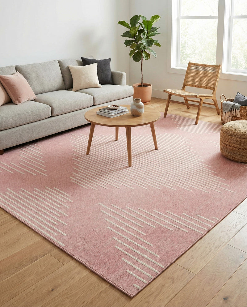 Urban Terrace Collection Area Rug -  Chelsea (Pink) Rectangle Pink  lifestyle 17