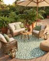 Savannah Escape Collection Area Rug -  Amazon (Green Blue) Round Green Blue  lifestyle 20