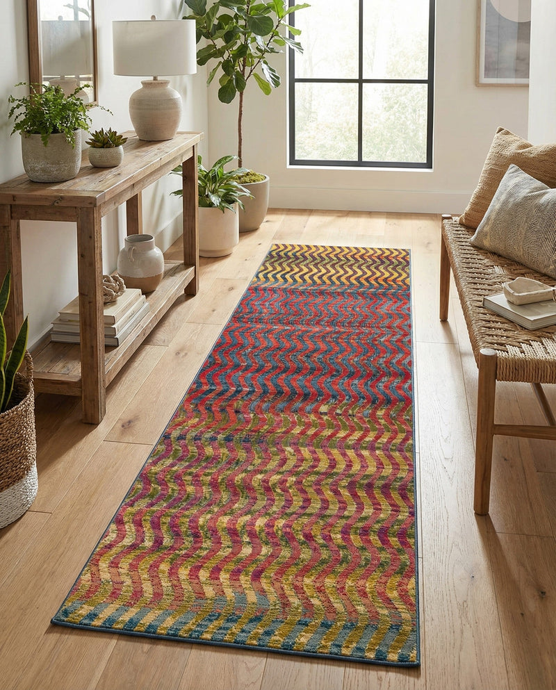 Urban Terrace Collection Area Rug -  Walkway Runner Multi  lifestyle 55