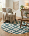Urban Oasis Rugs Collection Area Rug -  Highrise (Teal) Round Teal  lifestyle 27