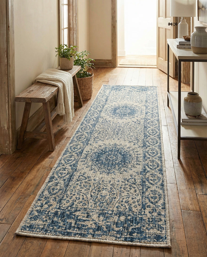 Patio Heritage Collection Area Rug -  Lafayette (Blue) Runner Blue  lifestyle 73