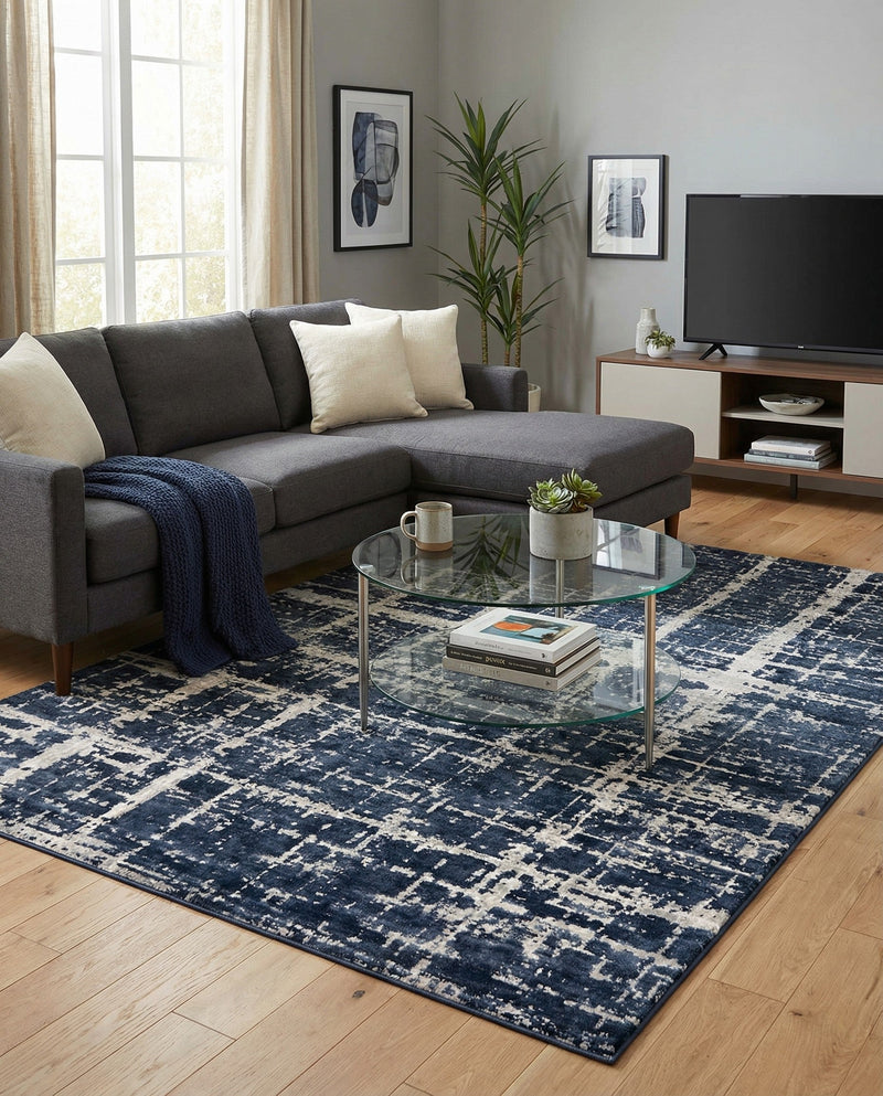 Metro Heights Collection Area Rug -  Flatiron Rectangle Navy Blue  lifestyle 26