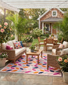 Bahama Breeze Outdoor Collection Area Rug - Nassau Rectangle Pink  lifestyle 32