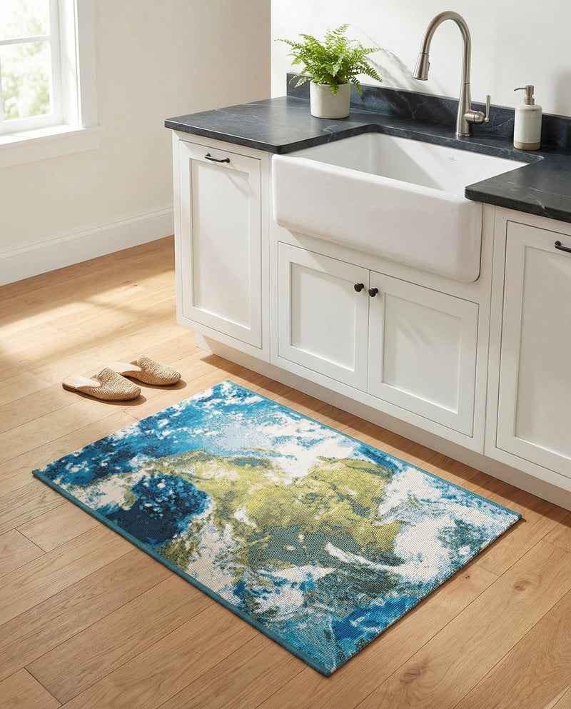 Urban Terrace Collection Area Rug -  Pergola Rectangle Blue  lifestyle 8