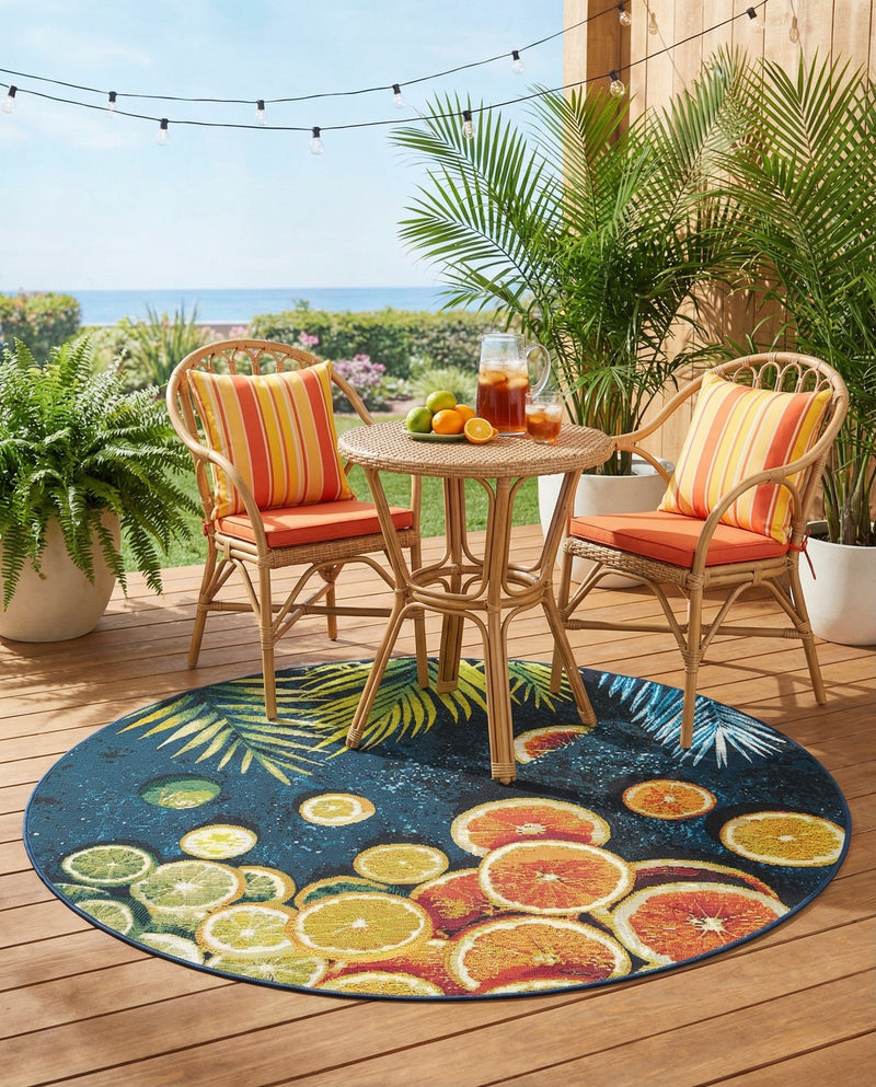 Seaside Haven Rugs Collection Area Rug -  Dunes Round Multi  lifestyle 67