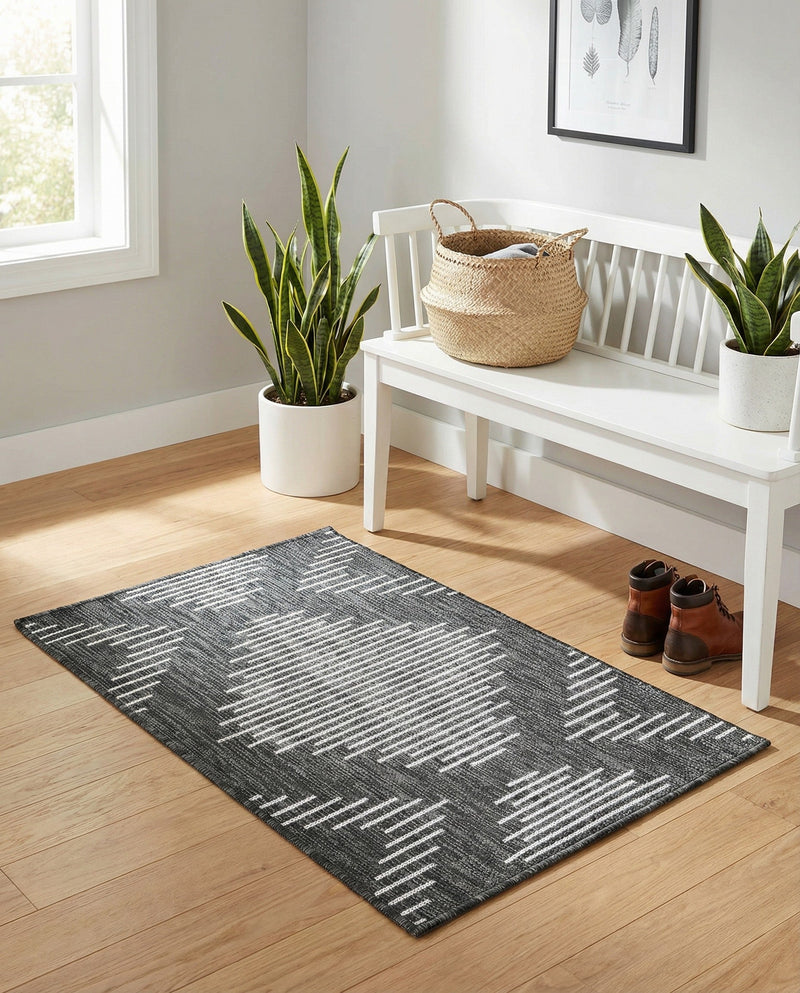 Urban Terrace Collection Area Rug -  Chelsea (Charcoal Gray) Rectangle Charcoal Gray  lifestyle 26