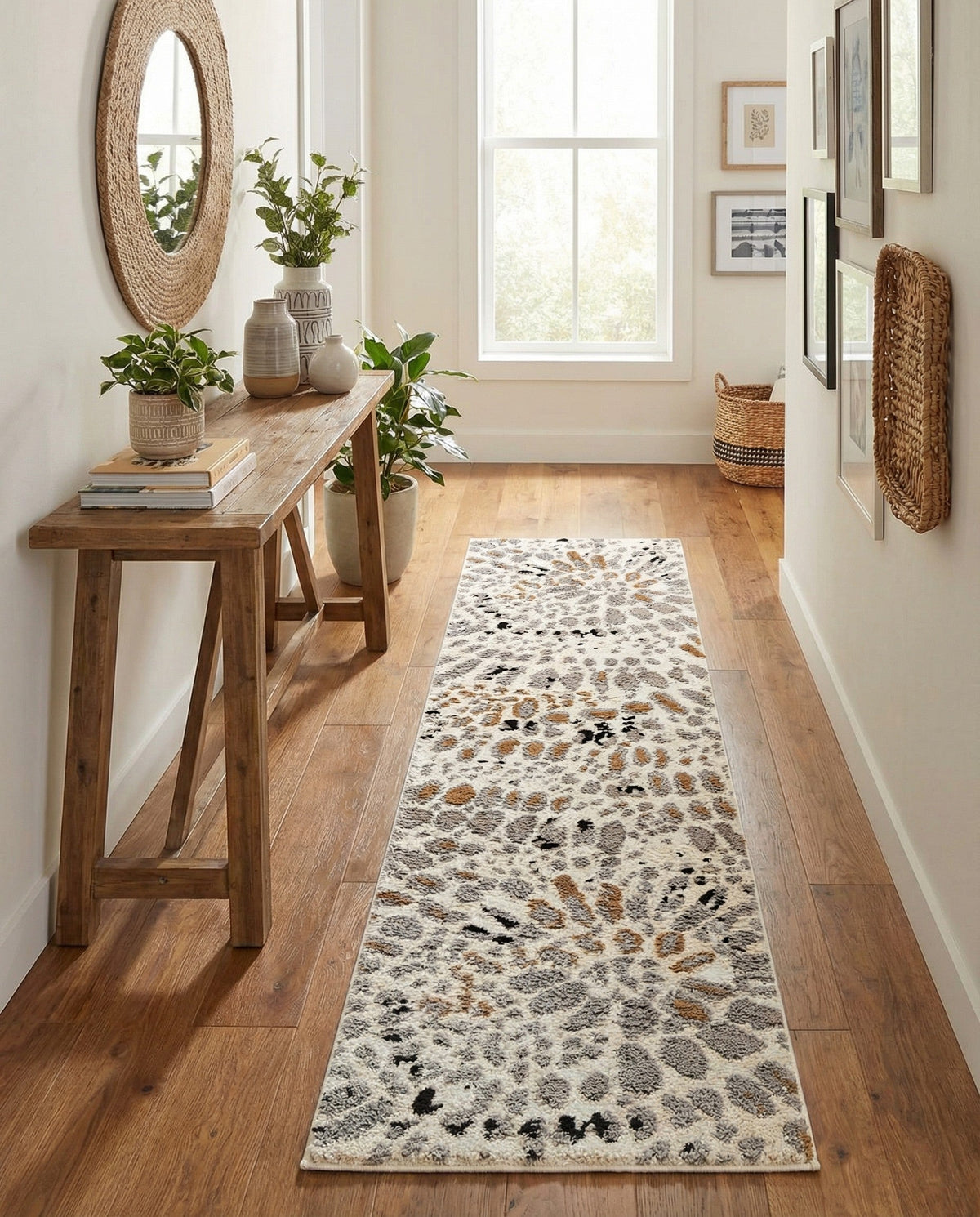 Sienna Collection Area Rug -  Modena Runner Ivory  lifestyle 45