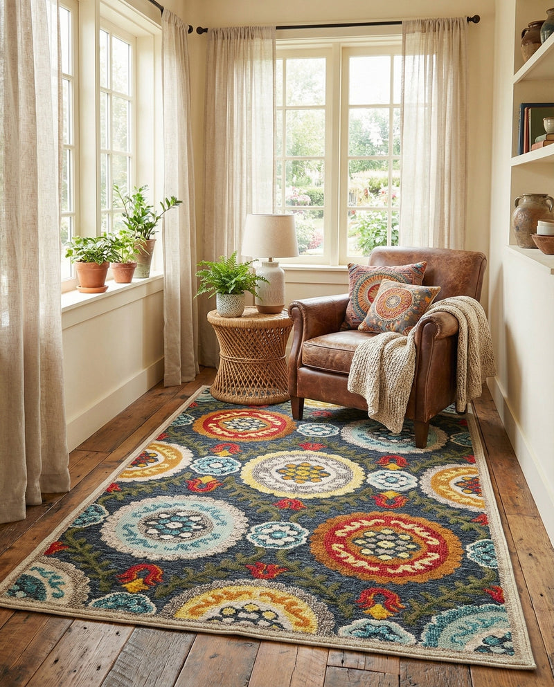 Outdoor Marrakesh Collection Area Rug -  Asilah Rectangle Gray  lifestyle 41