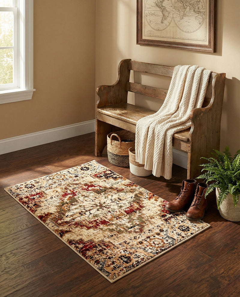 Neptune Elegance Collection Area Rug -  Naiad Rectangle Burgundy Beige  lifestyle 17