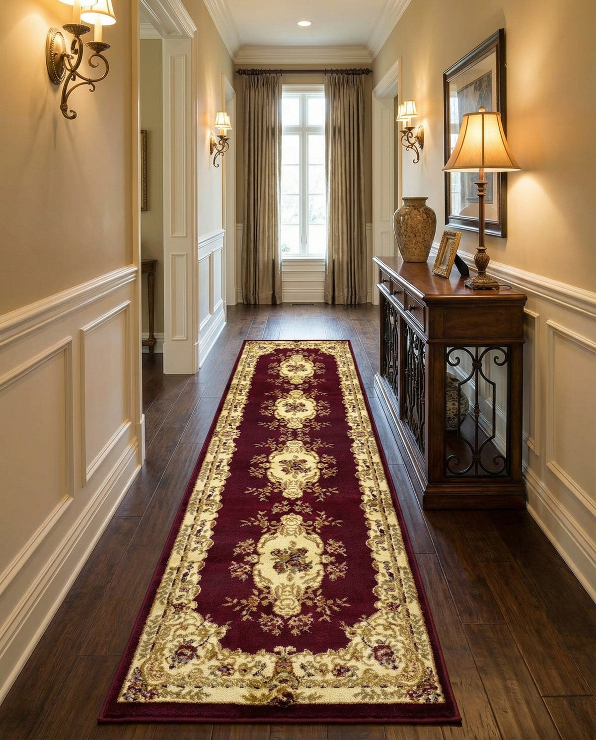 Versailles Elegance Collection Area Rug -  Vincennes Runner Red  lifestyle 77