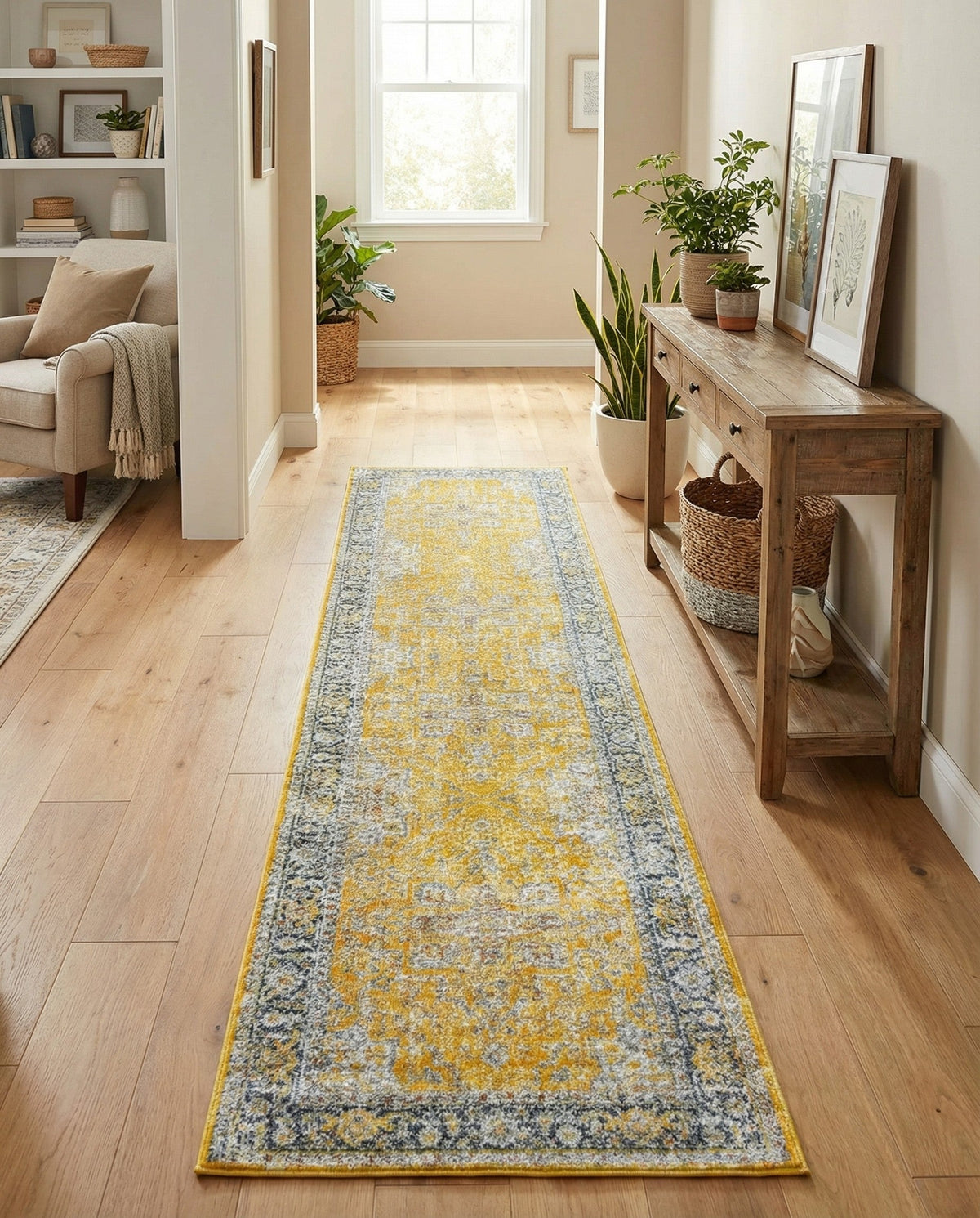 Caribbean Breeze Collection Area Rug -  Andros Runner Yellow  lifestyle 153