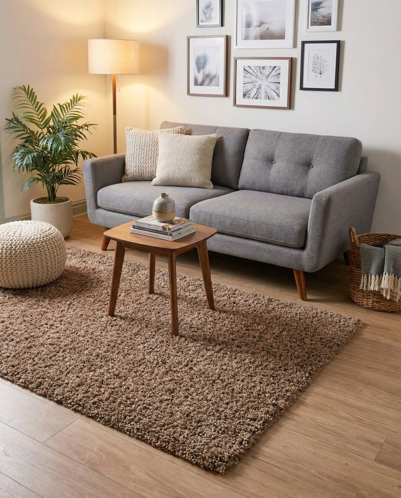 Plush Oasis Collection Area Rug - Serenity (Sandy Brown) Rectangle Sandy Brown  lifestyle 12