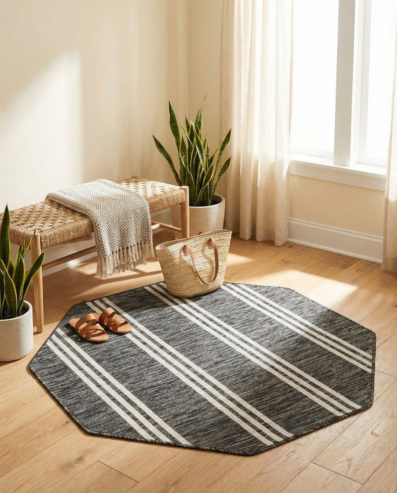 Urban Oasis Rugs Collection Area Rug -  District (Charcoal) Octagon Charcoal  lifestyle 37