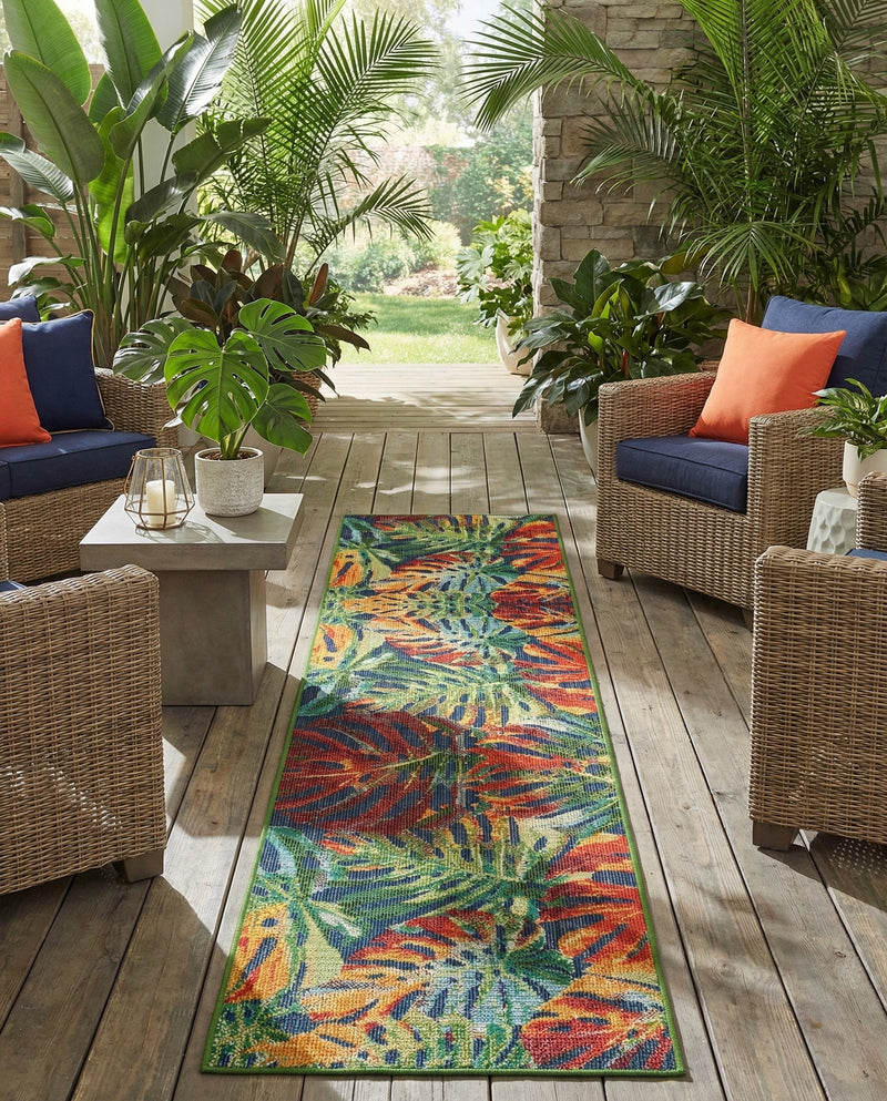 Coastal Terrace Collection Area Rug -  Pier Runner Multi  lifestyle 69