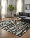 Urban Terrace Collection Area Rug -  Queens Rectangle Black and White  lifestyle 14