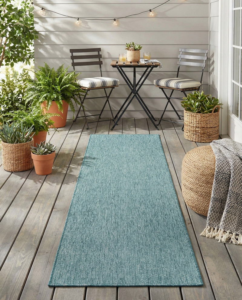 Seaside Serenity Collection Area Rug - Veranda (Aquamarine) Runner Aquamarine  lifestyle 56