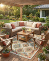 Coastal Terrace Collection Area Rug -  Sandbar Rectangle Ivory  lifestyle 7