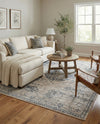 Coastal Manor Collection Area Rug -  Dunes Rectangle Dark Blue  lifestyle 28
