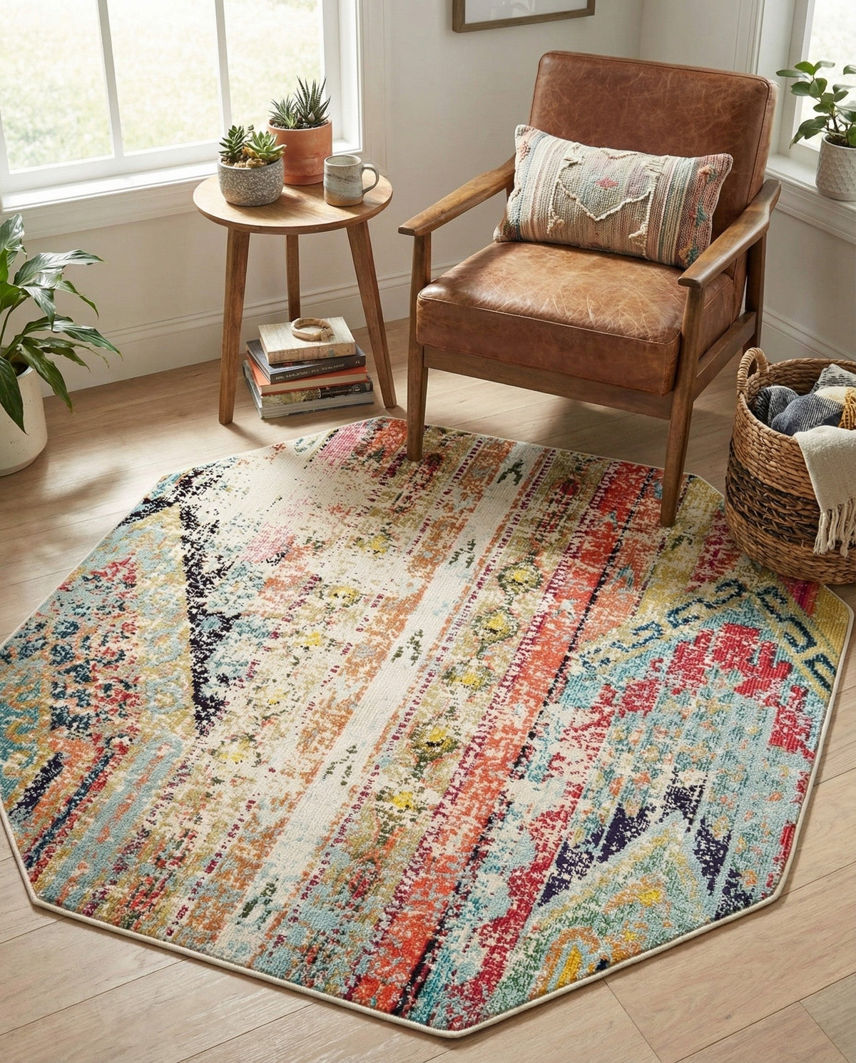Sedona Vista Collection Area Rug -  Cholla Octagon Multi  lifestyle 135
