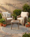 Urban Oasis Rugs Collection Area Rug -  Rooftop (Charcoal Gray) Round Charcoal Gray  lifestyle 78