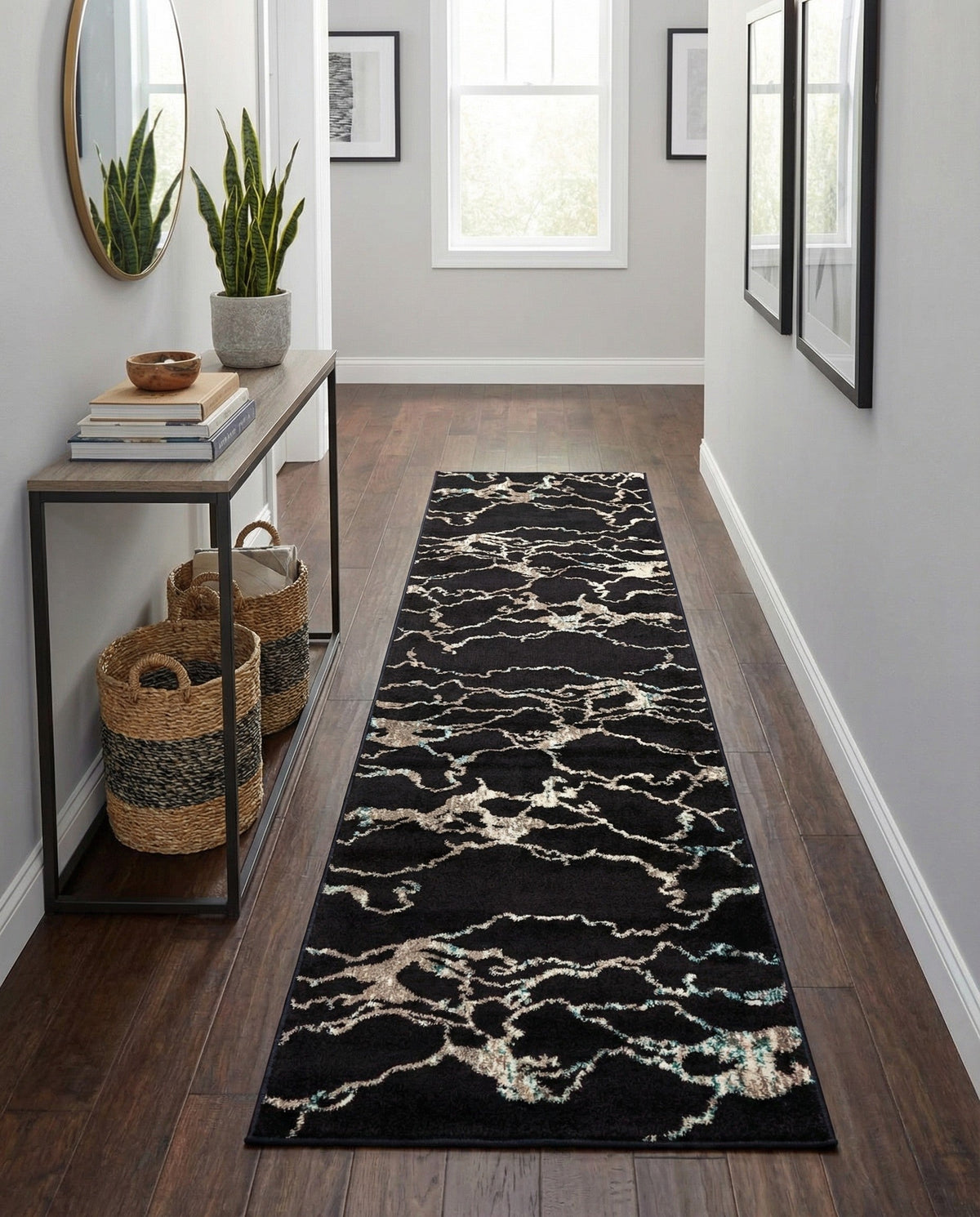 Brighton Terrace Collection Area Rug -  Aldrington Runner Navy Blue  lifestyle 135