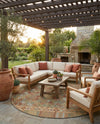 Coastal Terrace Collection Area Rug -  Pelican Round Multi  lifestyle 55