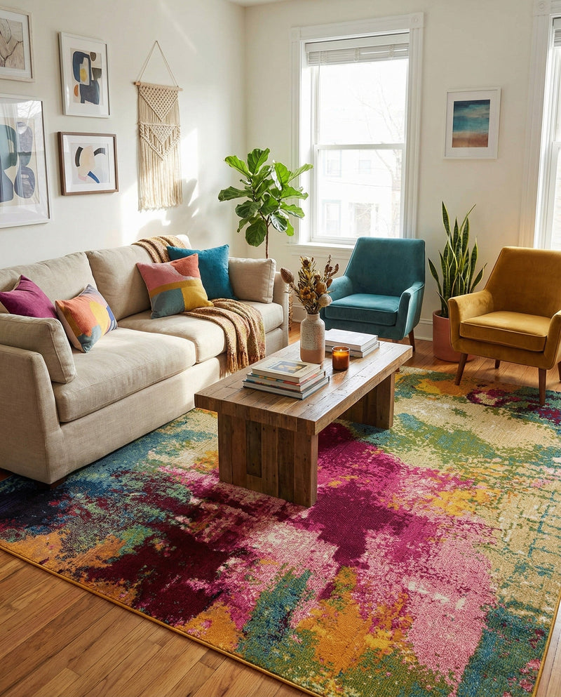 Marrakesh Elegance Collection Area Rug -  Draa Square Multi  lifestyle 60
