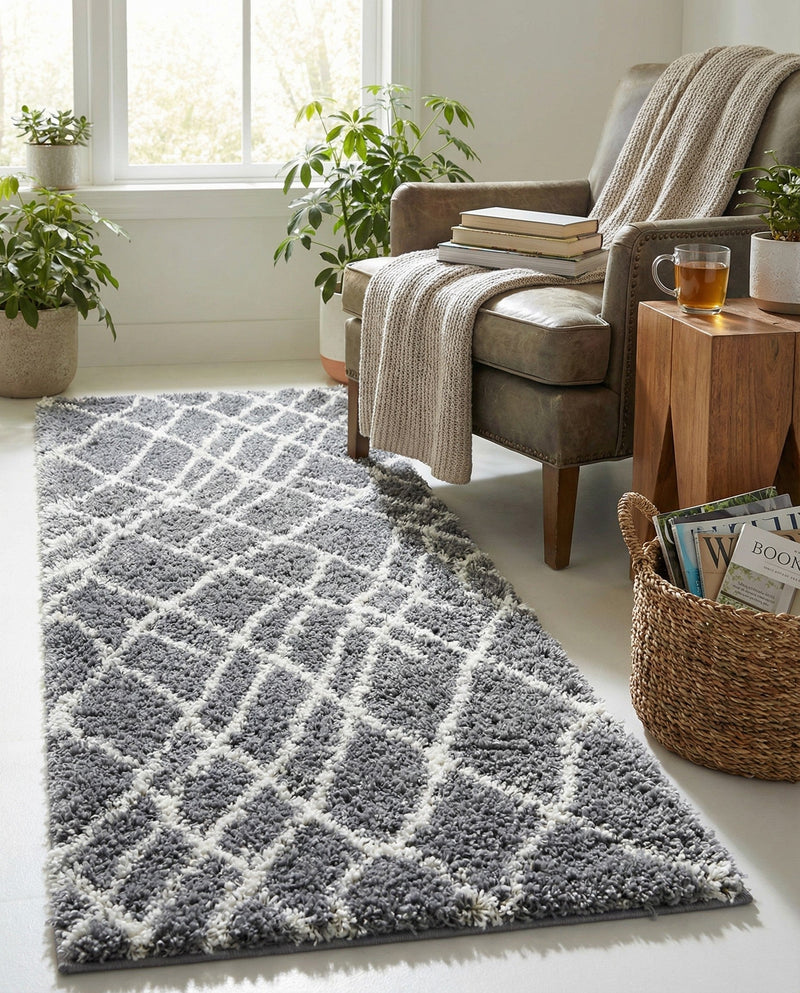 Cozy Haven Shag Collection Area Rug - Serenity (Pebble Gray) Runner Pebble Gray  lifestyle 52