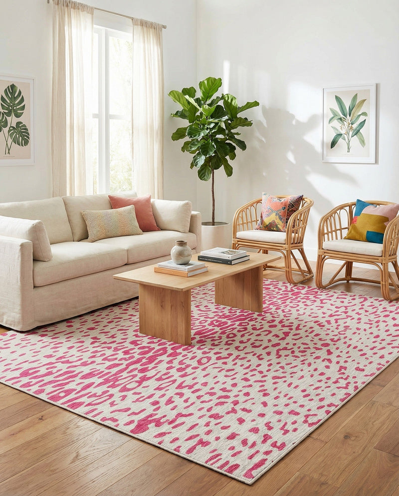 Savannah Escape Collection Area Rug - Serengeti Rectangle Pink Gray  lifestyle 48