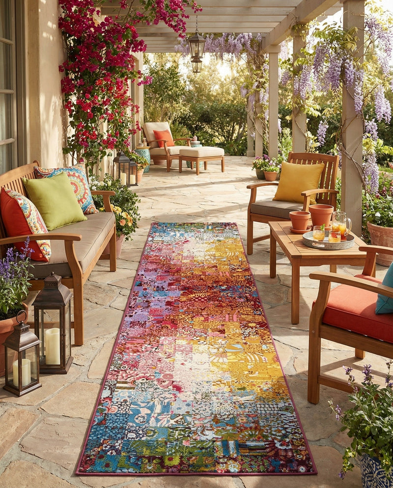 Urban Terrace Collection Area Rug -  Terrace Runner Multi  lifestyle 57