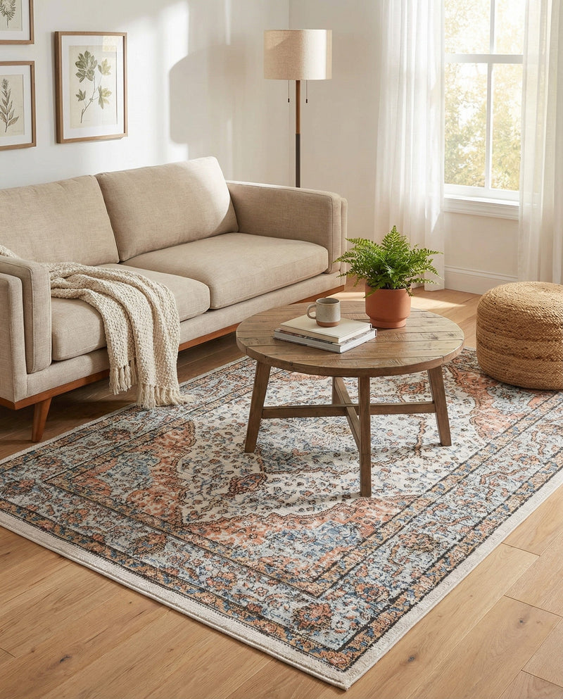 Mykonos Manor Collection Area Rug - Delos Rectangle Ivory  lifestyle 39