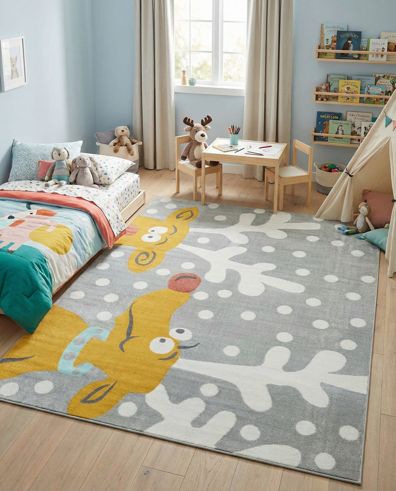 Wonder Tykes Collection Area Rug -  Mystic Rectangle Gray  lifestyle 14